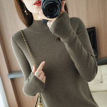 60 ultra fine spinning sheep sweatshirt 2022 spring new thin and half high collar headsets sweater knit undershirt