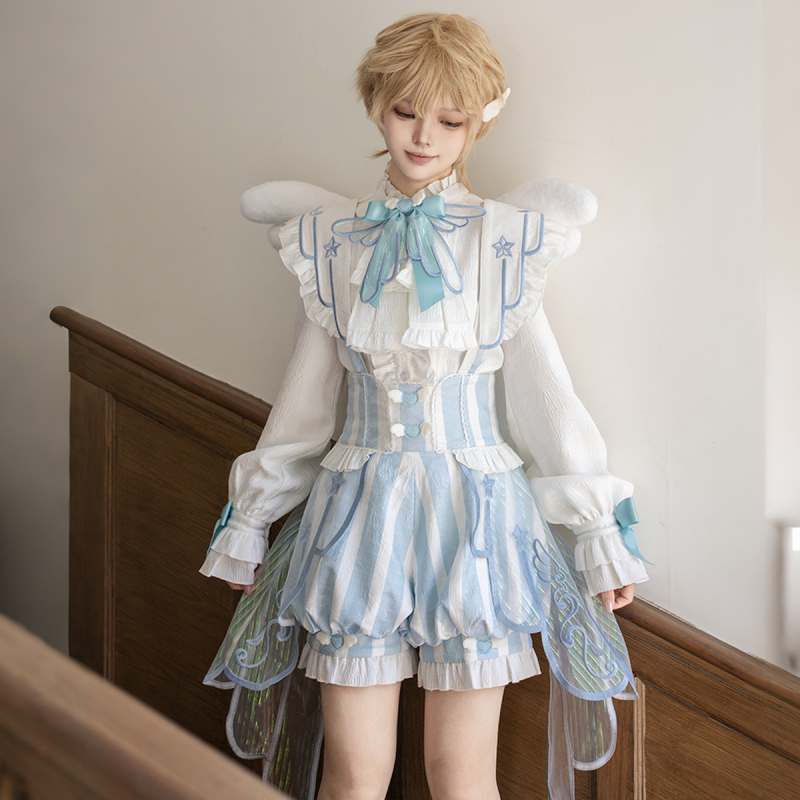 Unknown Stars Original Authentic New Angel Treaty Dark Prince Series Lolita Suspender Shorts Set Summer