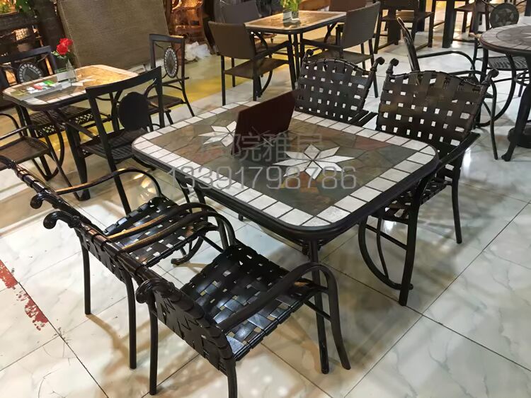Bàn giải trí nổi bật hiên bàn đồ gỗ ngoài trời bàn đá phiến bàn đá bàn ghế đá bàn hình chữ nhật 1.3 m * 80CM bàn ghế sân vườn ngoài trời