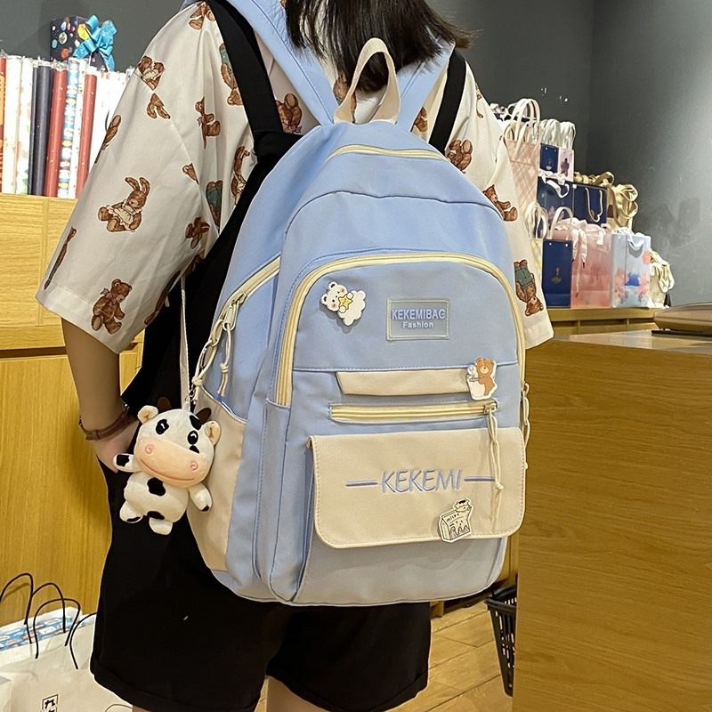 Japanese summer large-capacity bag 2021 new female college student schoolbag fashion all-match cute backpack - Taobao