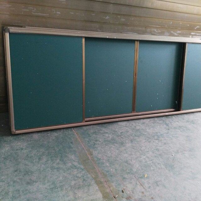 Wanwoo Magnetic Office Teaching Resin Blackboard Left And Right Push-pull Blackboard Classroom Green Board Whiteboard Dust-free Type Customisation
