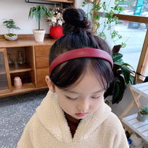 New Years Spring Festival Crimson childrens hair hoop headgear girl puleather simple hair accessories baby cute hairpin headband