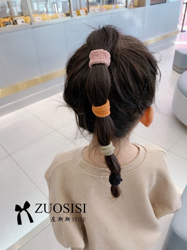 Basic children's hair circle Girls color tie hair rubber band Kindergarten parent-child simple hair circle quality hair ornaments