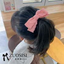 Zuos zuosisi childrens hair accessories girls cotton webbing hollow bow quiet headwear hairpin hairclip