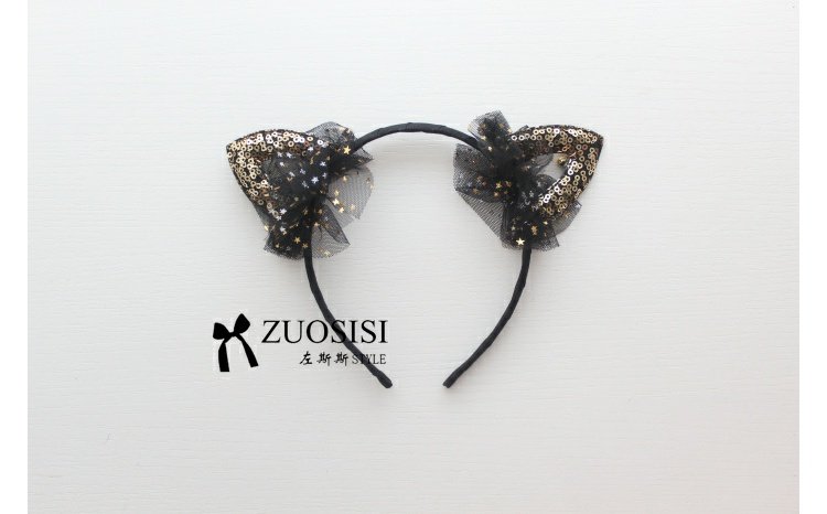 Zuosisi Phong cách Hàn Quốc Mũ trùm đầu cô gái tai mèo headband trẻ em phong cách trẻ em chụp ảnh phụ kiện tóc cùng một đoạn dây cột tóc scrunchies