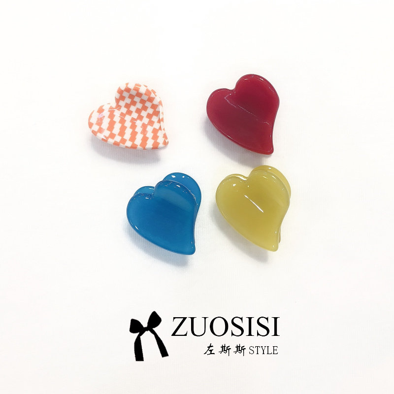 Spring new children's head adorned girl's love small grip Liu Hai jelly color hairpin cute card-Taobao