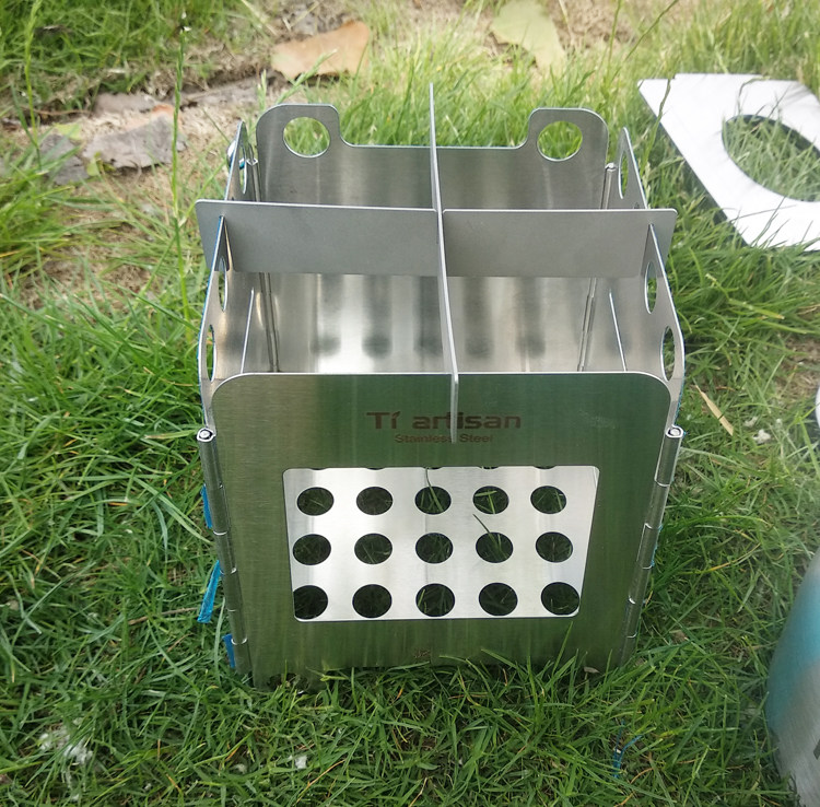 52bushcraft Outdoor Portable removable card storage 304 stainless steel camping direct firewood stove
