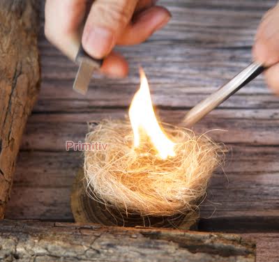 Primitiv outdoor camping survival ignition firewool ignition material: Hemp rope, original ecological fire seed, hemp silk, hemp wool BC