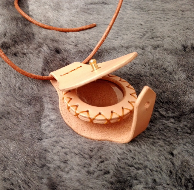 52 bushcraft outdoor convex lens fire tool header leather vegetable leather pure hand sewing