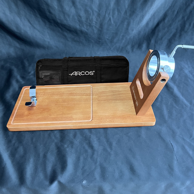 In-Stock Spanish Ham Stand with Golden Sandalwood Base, 360-Degree Rotating Iberian 5J Ham Holder In-Stock Spanish Ham Stand with Golden Sandalwood Base, 360-Degree Rotating Iberian 5J Ham Holder