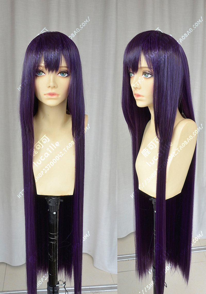 山田君与7人魔女墨紫一米直发送丝带飞鸟美琴cos假发