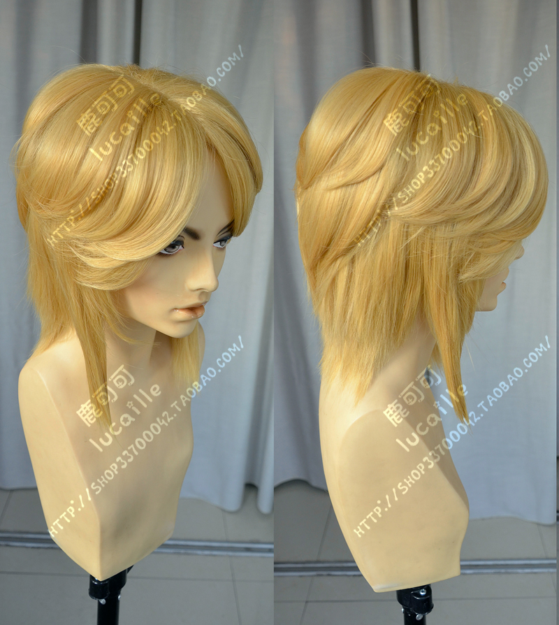 Truyền thuyết về Zelda Brave Link Link Golden Horn Extended Short Hair Anime Game Cosplay Wig - Cosplay cosplay violet evergarden