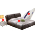 Ah, cuộc sống, nội thất phòng ngủ, giường vải tối giản hiện đại, giường đôi + bàn đầu giường + nệm kết hợp kệ để tivi Bộ đồ nội thất