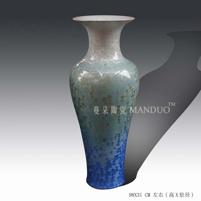 Jingdezhen 1 m crystalline glaze color display vase elegant living room furnishings ice glaze of large vase