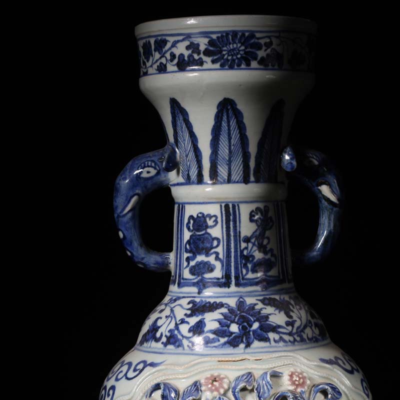 Jingdezhen heap carved porcelain mei mei imitation of yuan blue and white youligong porcelain bottle lid bottle head tiger caboodle spends big pot