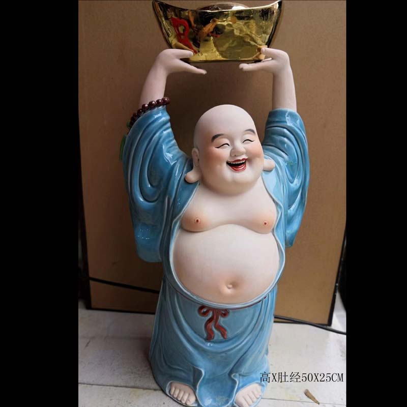 Jingdezhen merrily merrily its porcelain place god of wealth Buddha home furnishing articles make porch greeter its