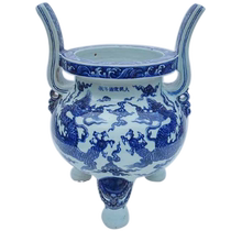 Jingdezhen Double Dragon Playing with Pearls porcelain large incense burner Jingdezhen porcelain antique Xuande porcelain incense burner Antique incense burner