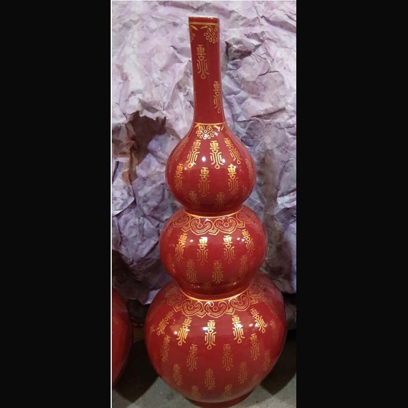 Jingdezhen imitation stays in the cultural revolution have three gourd Jingdezhen porcelain famille rose porcelain vase gourd cultural revolution