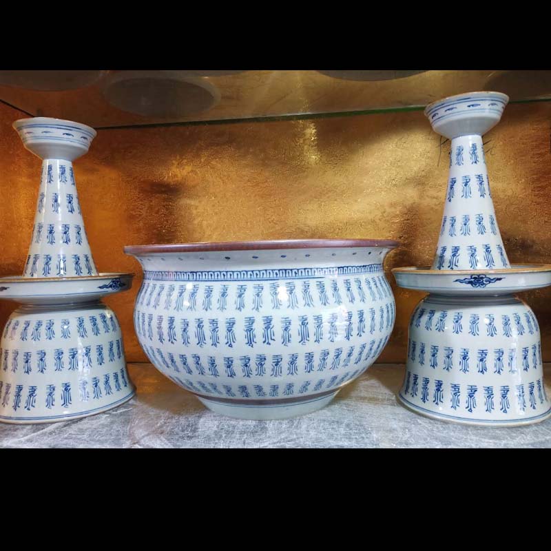 Archaize of jingdezhen blue and white landscape with porcelain based 30 cm high blue and white porcelain grain porcelain based holder