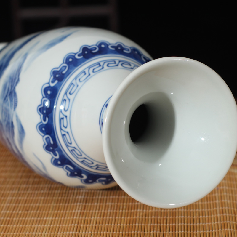Jingdezhen hand - made scenery ears gift porcelain statute of high culture rich ancient frame boutique floret bottle furnishing articles