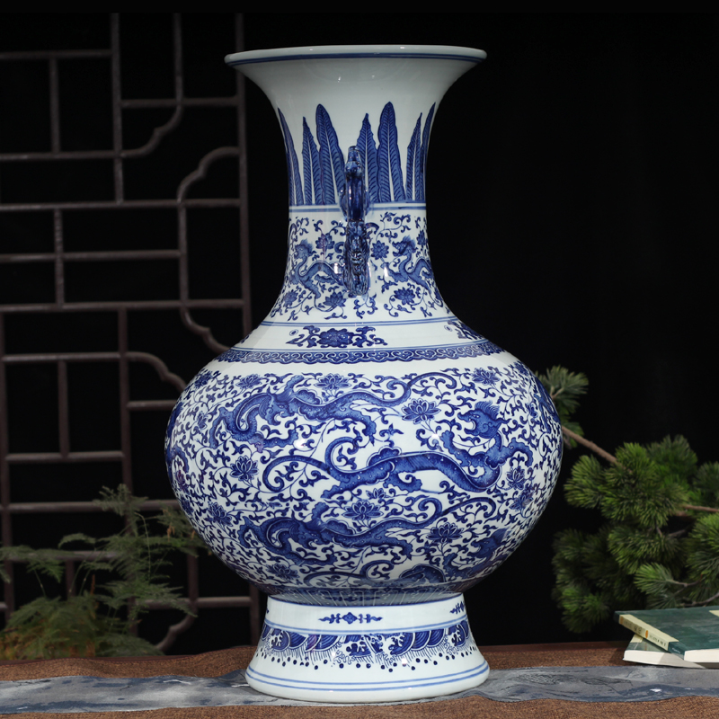 Modern technology display blue and white porcelain vase 50 to 60 ab grain ear vase elegant vase that occupy the home