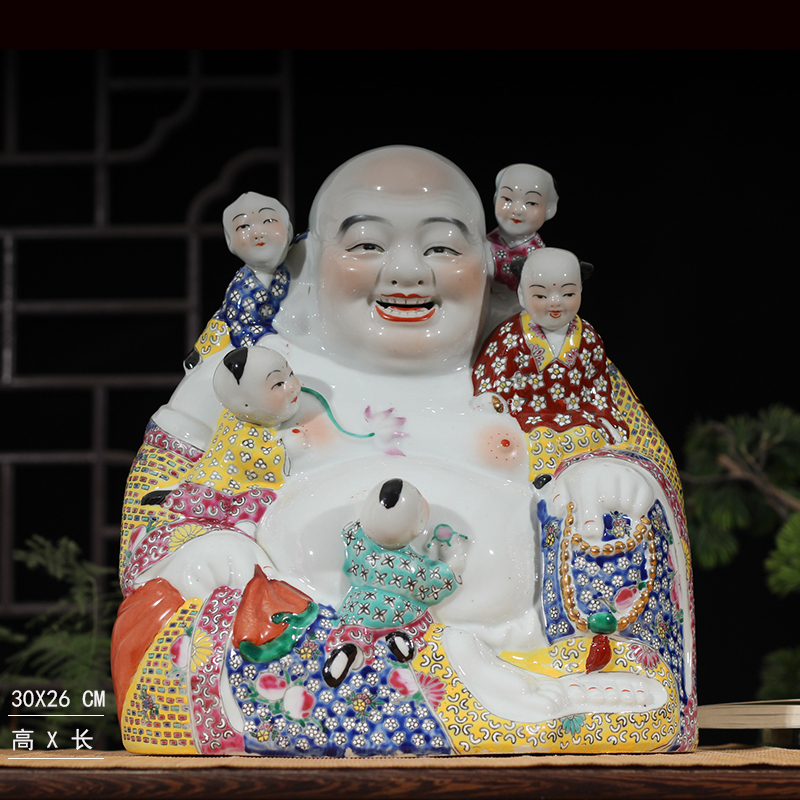 Jingdezhen five sub - ka character decoration ha ha ha ha arhat ocean 's five sub - ka auspicious furnishing articles abital