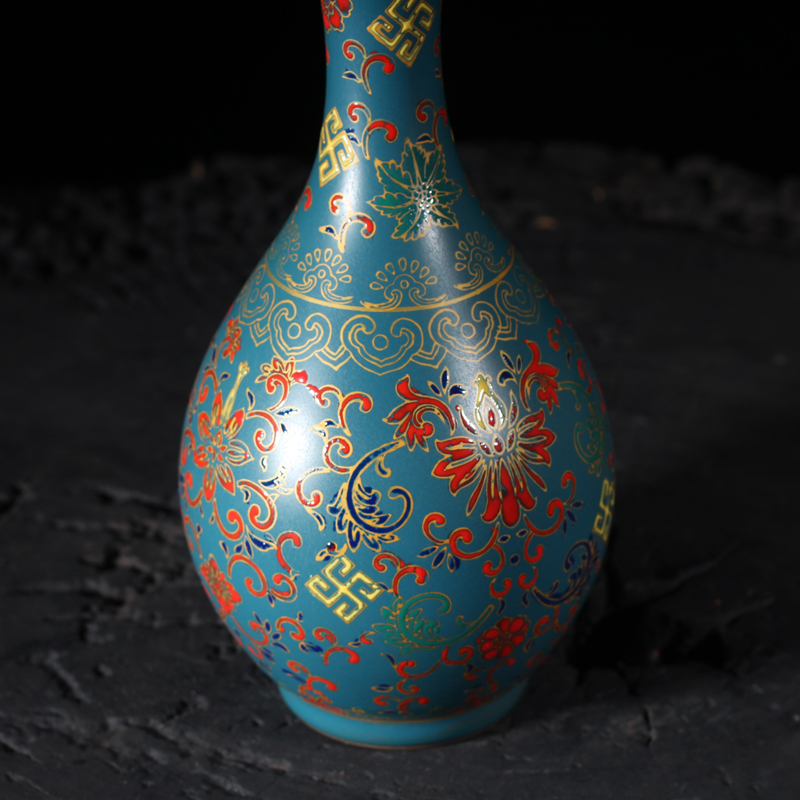 Jingdezhen archaize qianlong decorative vase okho spring bottle of antique porcelain vases, antique vase