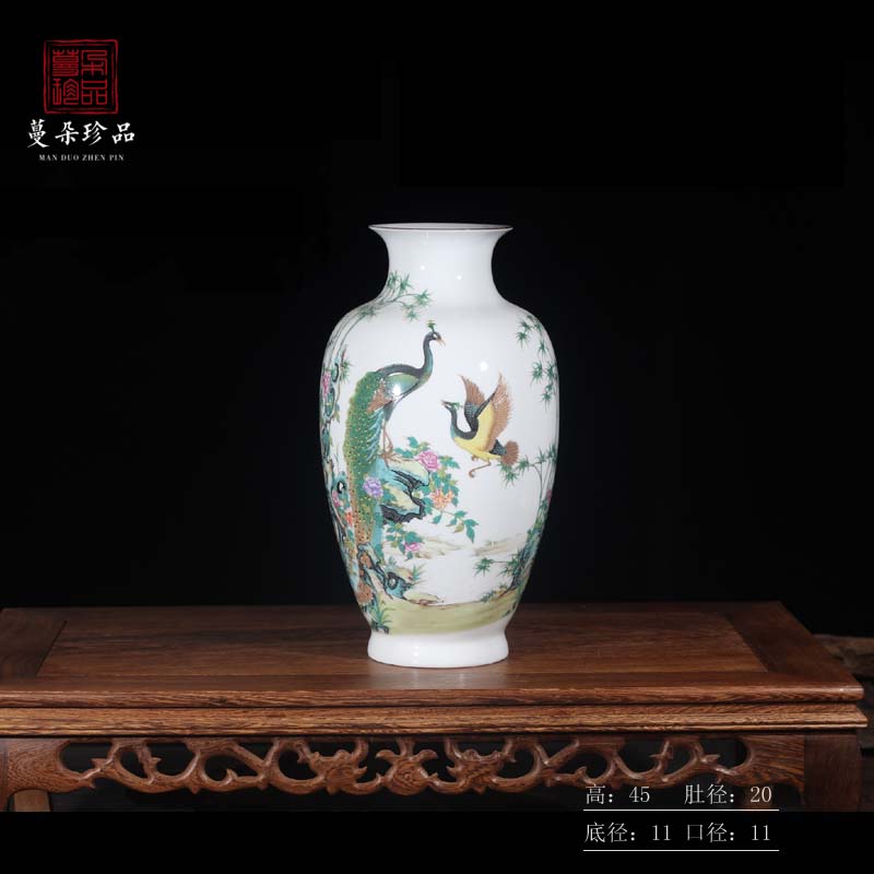 Jingdezhen phoenix vase colorful decorative porcelain ceramic furnishing articles furnishing articles sitting room reveals ark, new vase