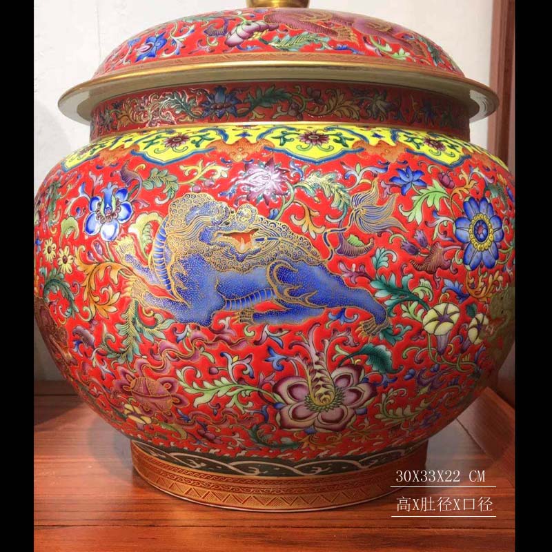 Jingdezhen hand - made pastel flowers cover pot of fine ceramic tea pot imitation up enameled flat cover tank