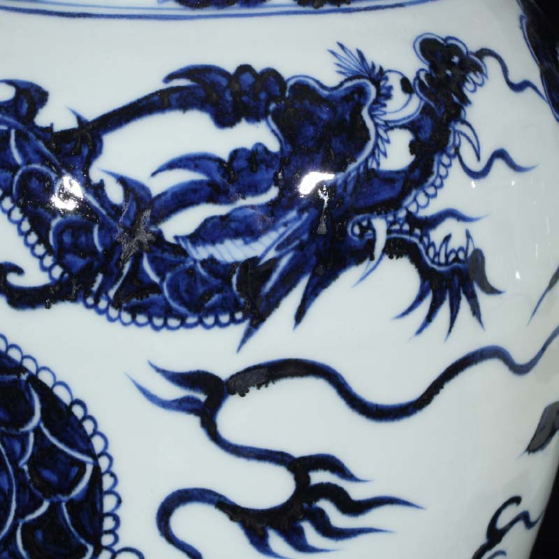 Jingdezhen imitation like ear dragon vase imitation of the yuan dynasty Dave fund museum dragon vase