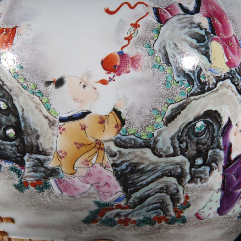 Jingdezhen hand - made works of tong qu tong qu Peng who porcelain Jingdezhen porcelain vase famous works