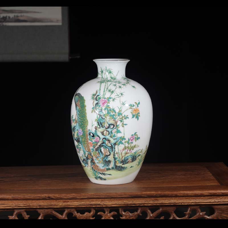 Jingdezhen phoenix vase colorful decorative porcelain ceramic furnishing articles furnishing articles sitting room reveals ark, new vase