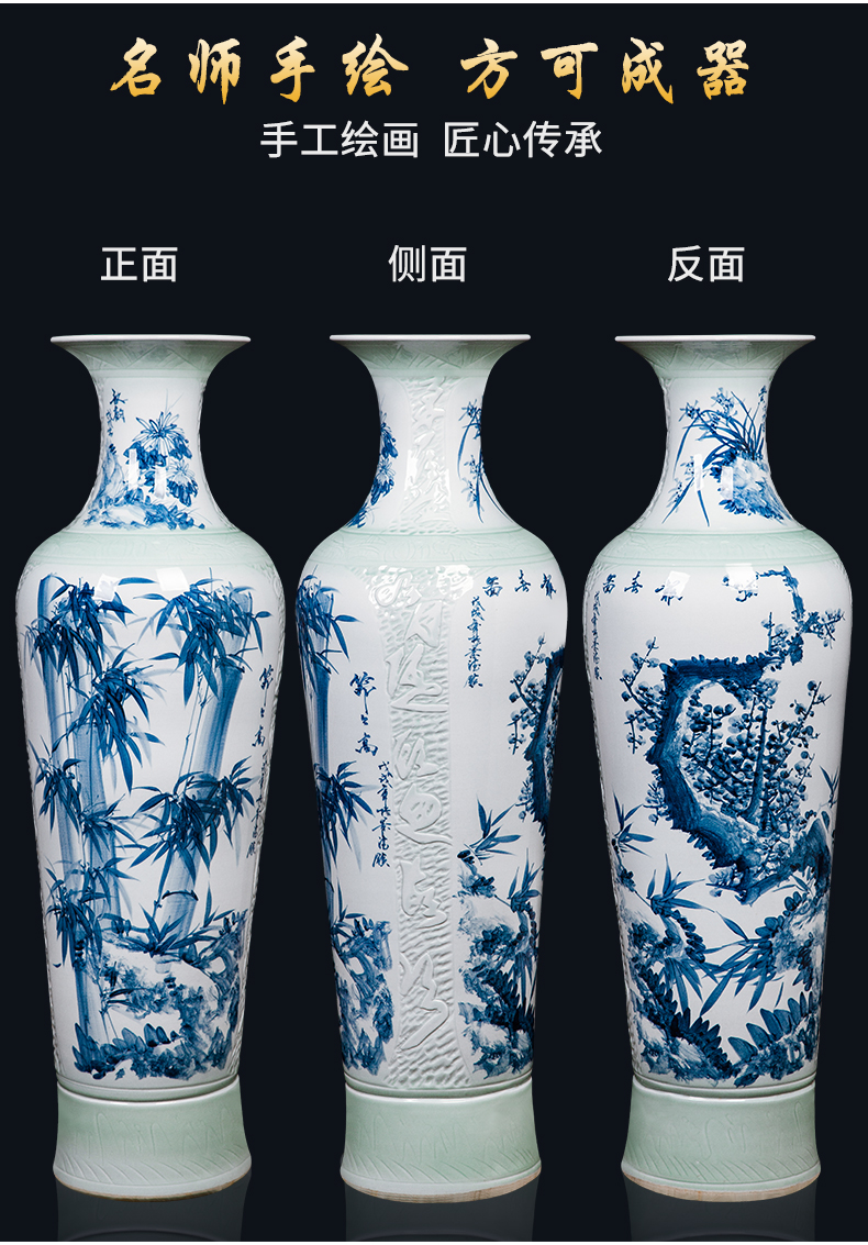 Jingdezhen hand - made furniture interior living room big vase hand - made porcelain gifts vase household decoration vase