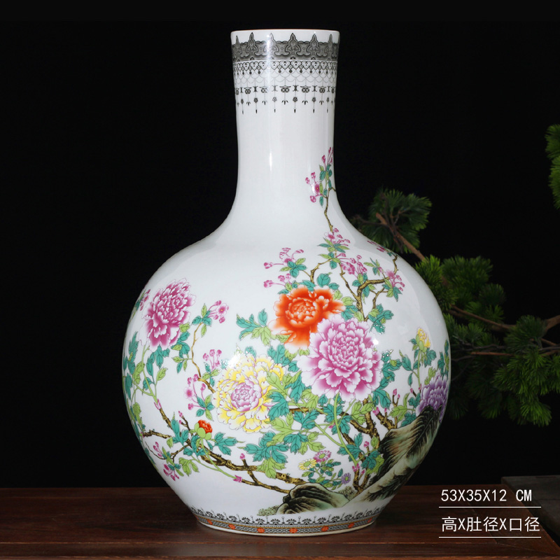 Jingdezhen high white tree furnishing articles bookcase study living room ceramic vase gift to send housewarming peace