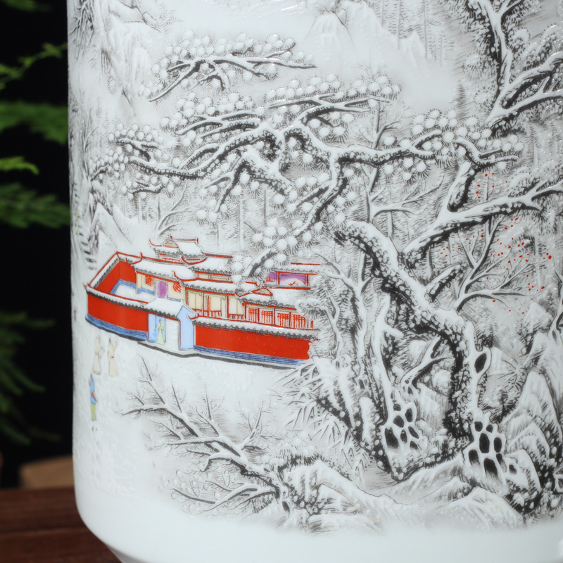 Jingdezhen ceramics snow ceramic porcelain vase studies display TV ark, furnishing articles snow mountains and waters