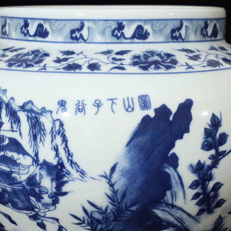 Imitation of yuan blue and white guiguzi down big pot up porcelain pot new archaize guiguzi blue and white porcelain ceramic furnishing articles