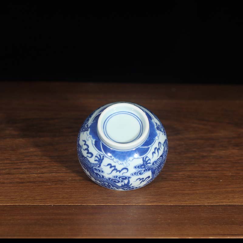 Jingdezhen blue and white maintain manual painting only three tureen dragon cup master cup tong qu firewood master CPU