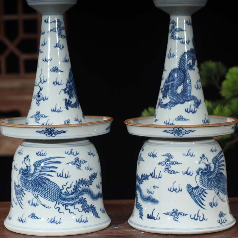 Archaize of jingdezhen blue and white landscape with porcelain based 30 cm high blue and white porcelain grain porcelain based holder