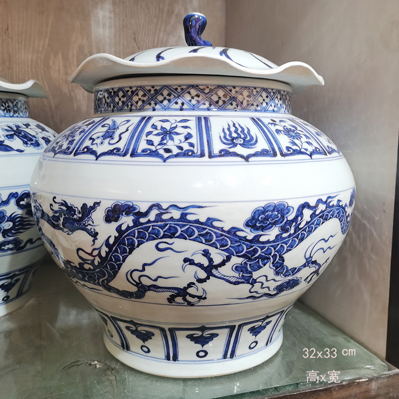 Jingdezhen pot archaize longquan porcelain lotus leaf pea green porcelain lotus leaf archaize the up chinaware lotus as cans