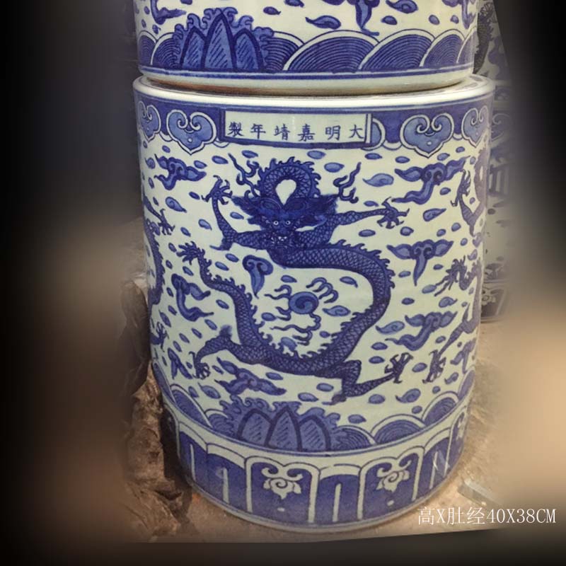 Jingdezhen hand - made dragon write custom made big censer Jingdezhen hand - made ssangyong grain porcelain temple incense buner