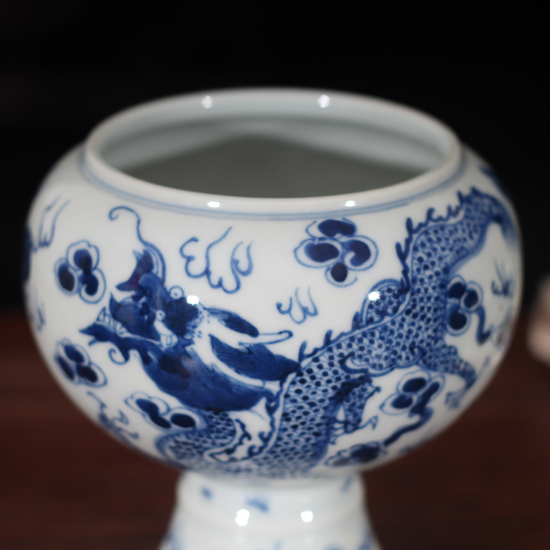 Jingdezhen 22 high five for blue and white temple LangHongJi red ceramic for glass flower vase with candlestick censer for cup five times