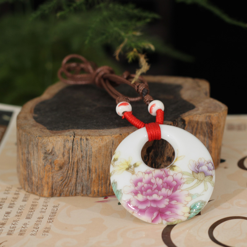 Jingdezhen Ceramic Art Pendant Pink Pendant decorations