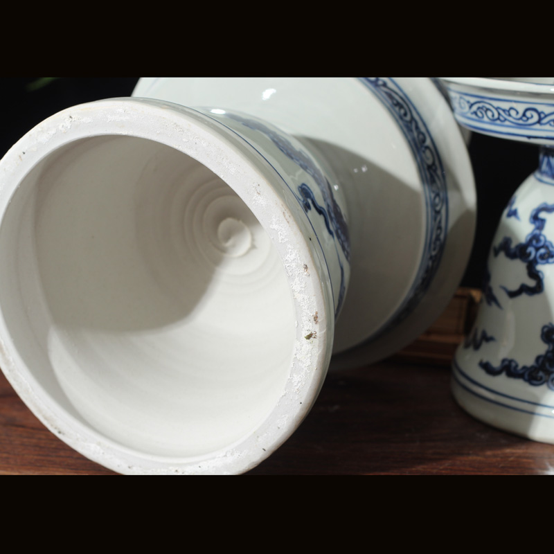 Jingdezhen blue and white dragon candlestick porcelain big censer 45 senior high for 3570 suits for dragon temple incense buner