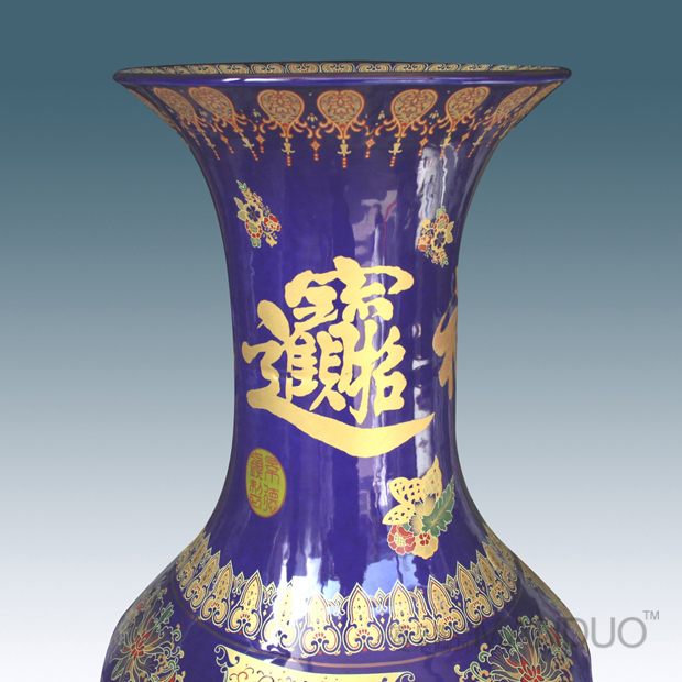 Jingdezhen Jingdezhen painting of flowers and big vase landing landing vase company to open the vase