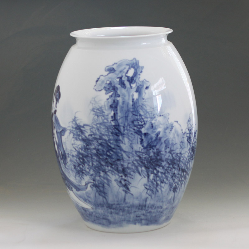 Three character big Joe cole beauty decorative vase jingdezhen hand draw up the mountain tiger tiger vase