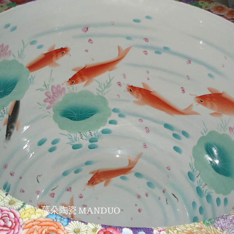 Jingdezhen custom hand - made flower porcelain to heavy vats hand - made porcelain cylinder 1-1.3 m