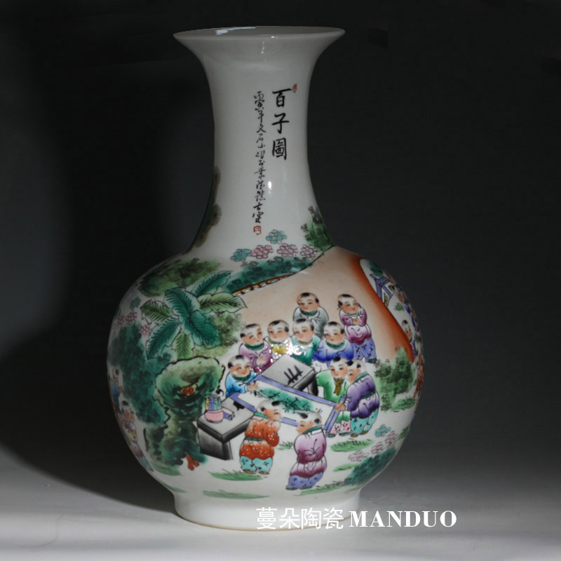 Jingdezhen hand - made enamel vase sitting room adornment that occupy the home furnishing articles high - grade figure vase vase the ancient philosophers
