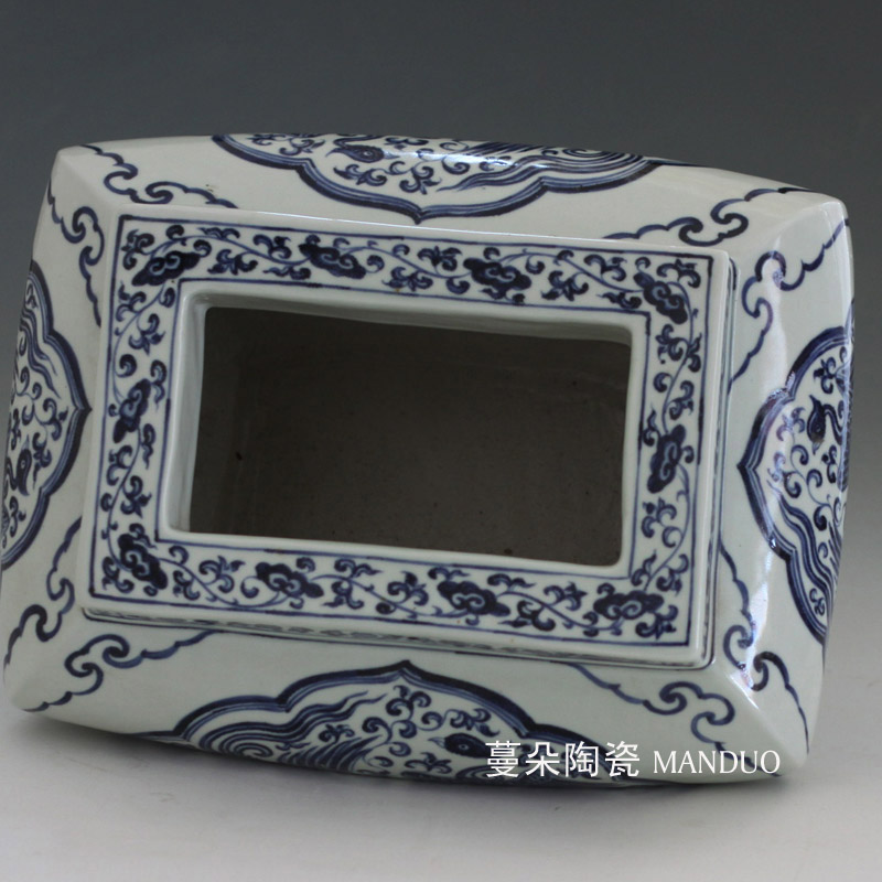 Square move censer hand - made of blue and white porcelain of jingdezhen chicken WenXiangLu jintong abnormity porcelain incense buner