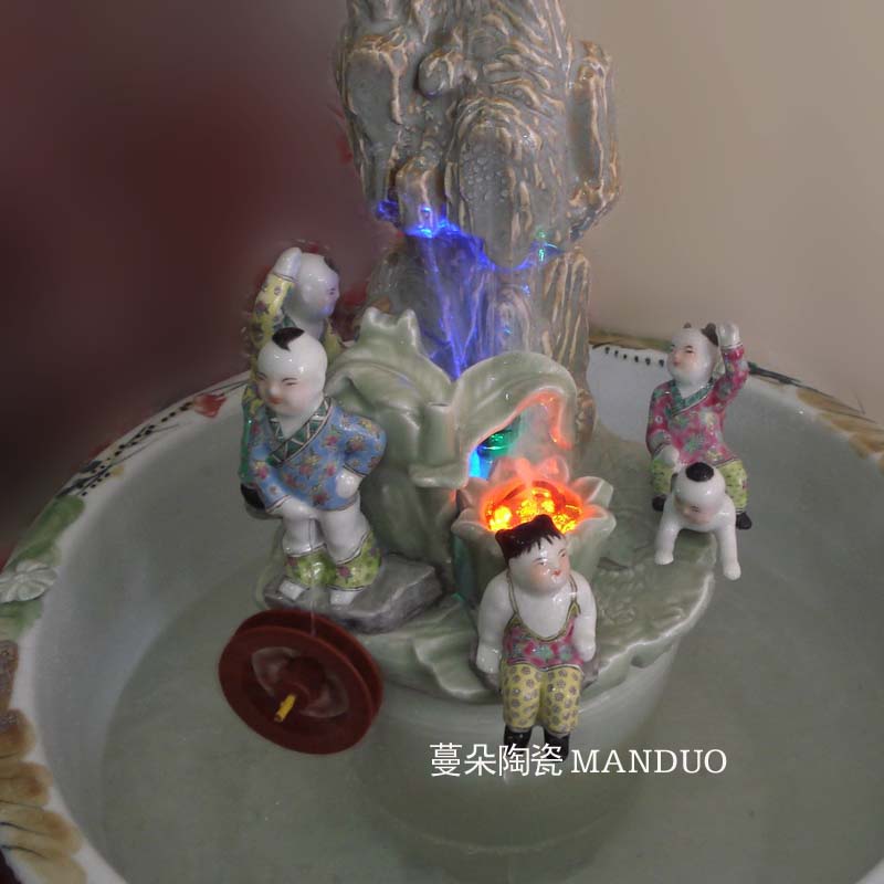 Jingdezhen high cycle five sub - ka the rockery fountain aquarium Jingdezhen porcelain aquarium fountain aquarium