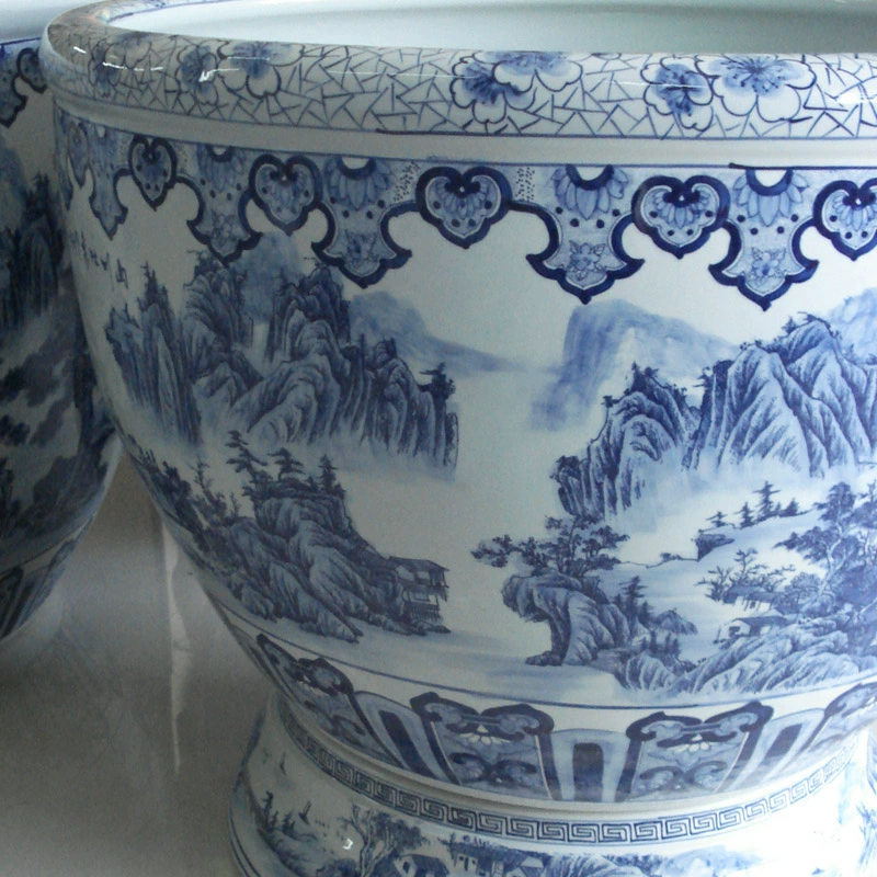 Jingdezhen 100 cm diameter cylinder with China foot China VAT elegant round expressions using China VAT landscape